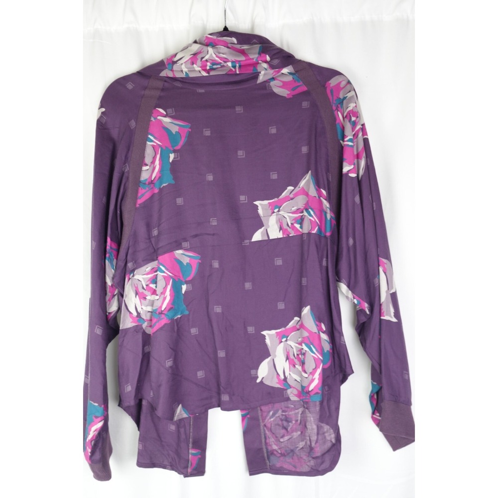 Vintage Charlotte Ford Blouse Women's 8 Purple Floral Butterfly‎ Collar